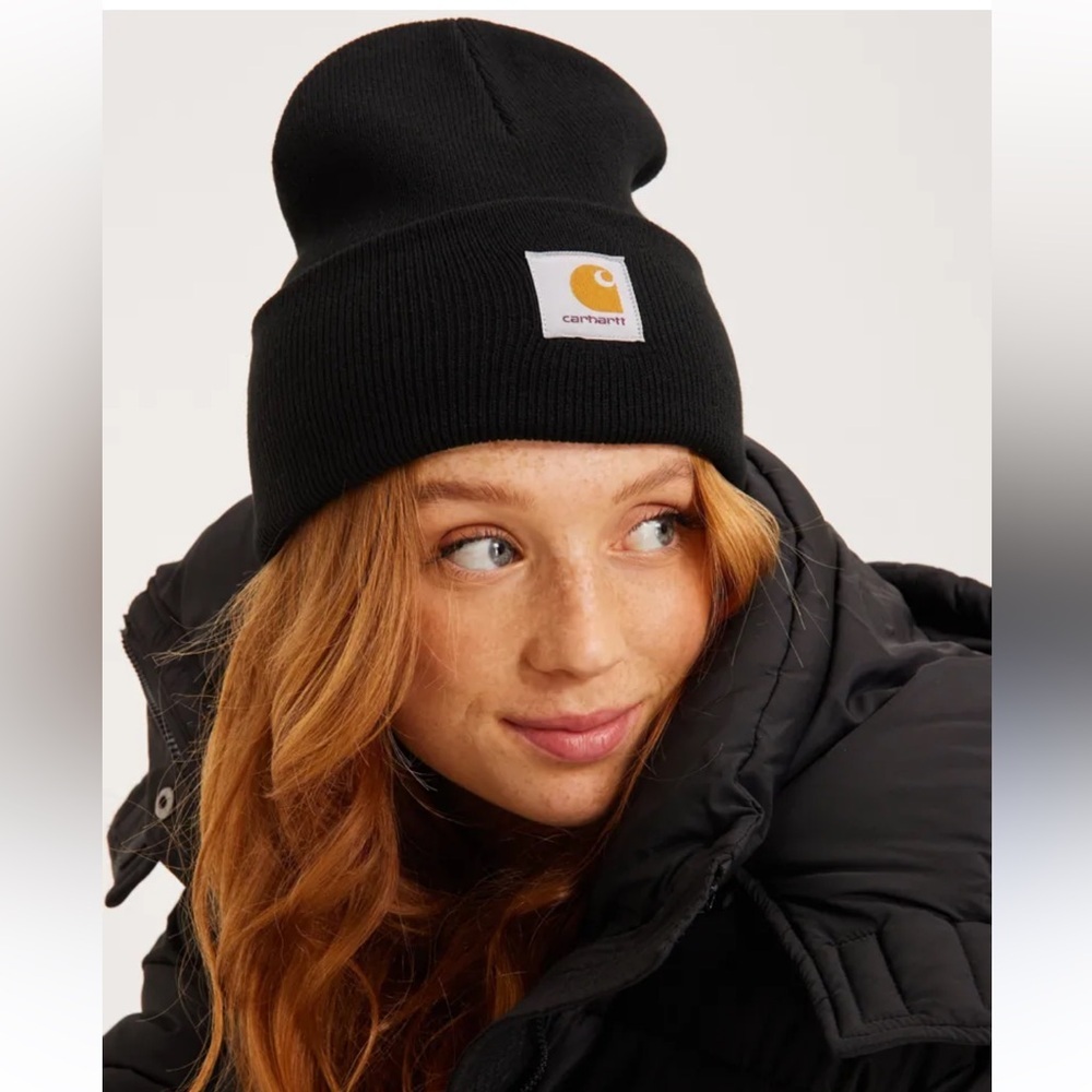 Carhart unisex dark‎ brown beanie hat one size EUC